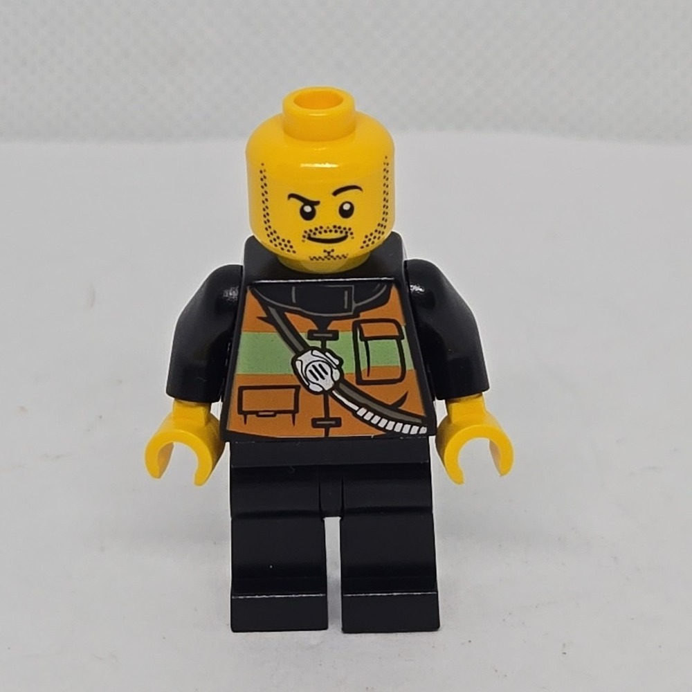 Lego City Fire Motorcycle 60000 Fireman Minifigure Orange Vest cty0342